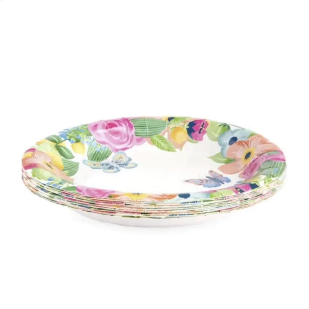 Butterfly Garden Charm 7” Round Scalloped Paper Plates By Celebrate It, 12 ct